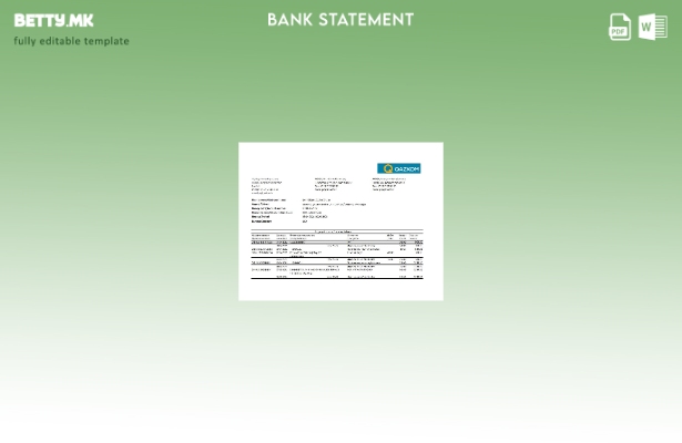 модерен стил Казахстан Qazkom банка извод шаблон ексел